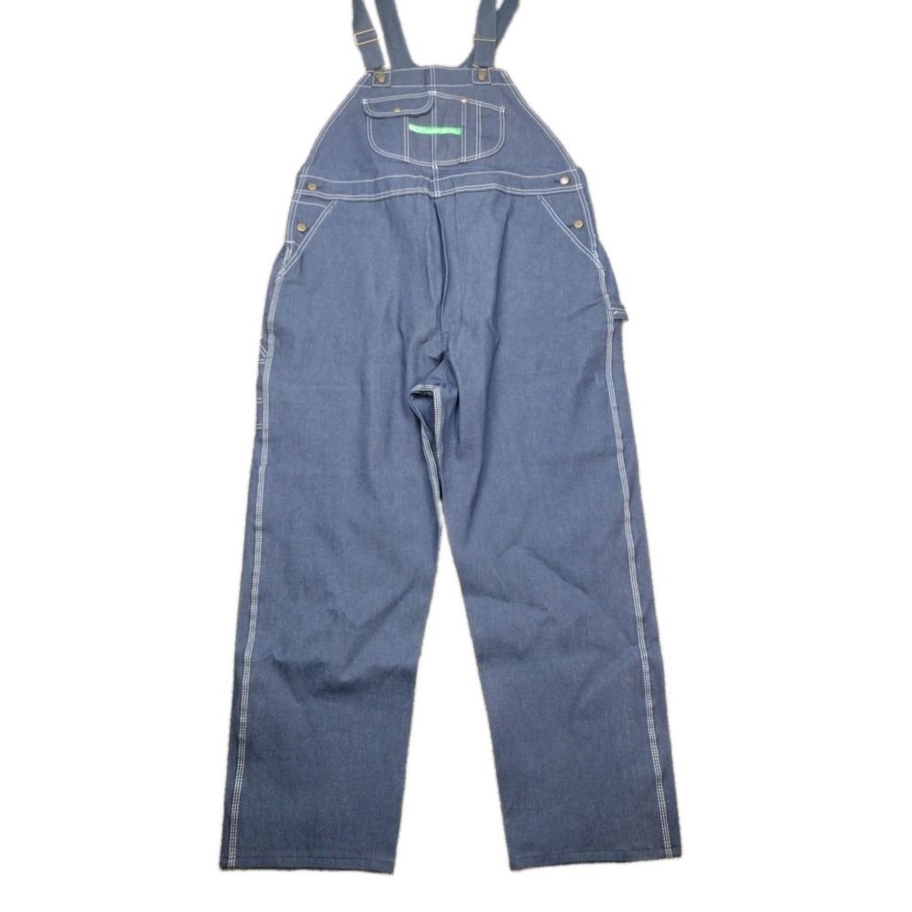 KEY Apparel Denim Bib Overalls Men 46x32 NWT Dark Wash Workwear Zip Fly -Heavy